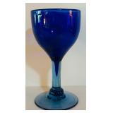 LL - Set of 7 Blue and Green Wine Glasses