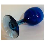 LL - Set of 7 Blue and Green Wine Glasses
