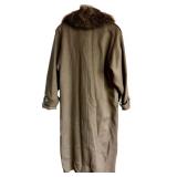 LL - Cedrics Forstmann Wool Long Coat with Fur Collar, Approx. L-XL