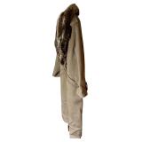 LL - Cedrics Forstmann Wool Long Coat with Fur Collar, Approx. L-XL