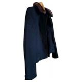 LL - Vintage Briny Marlin Mulberry Waist-Length Jacket with Fur Collar, Approx. Medium