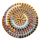 LL - Set of 4 Handmade 16-Inch Round Colorful Table Placemats