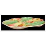 LL - Majolica Fish Motif Serving Platter with Fish Shaped Lid and 4 Pastel Glasses