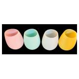 LL - Majolica Fish Motif Serving Platter with Fish Shaped Lid and 4 Pastel Glasses