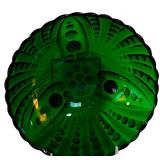 LL - Vintage Fostoria Mayfair Green Uranium Vaseline Handle Serving Plate, Anchor Hocking Green Burple Glass Bowl & More