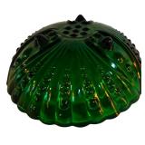 LL - Vintage Fostoria Mayfair Green Uranium Vaseline Handle Serving Plate, Anchor Hocking Green Burple Glass Bowl & More