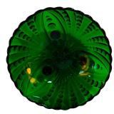 LL - Vintage Fostoria Mayfair Green Uranium Vaseline Handle Serving Plate, Anchor Hocking Green Burple Glass Bowl & More