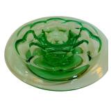 LL - Vintage Fostoria Mayfair Green Uranium Vaseline Handle Serving Plate, Anchor Hocking Green Burple Glass Bowl & More