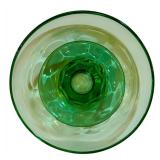 LL - Vintage Fostoria Mayfair Green Uranium Vaseline Handle Serving Plate, Anchor Hocking Green Burple Glass Bowl & More