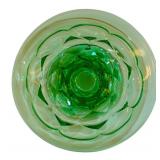 LL - Vintage Fostoria Mayfair Green Uranium Vaseline Handle Serving Plate, Anchor Hocking Green Burple Glass Bowl & More