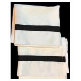 LL - Pottery Barn Towel Set, Black and White Rug, and Satin Napkins Bundle