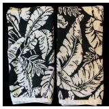 LL - Pottery Barn Towel Set, Black and White Rug, and Satin Napkins Bundle