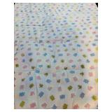 LL - Vintage Pastel Patchwork Baby Quilt with Teddy Bear Back 51x31 Inches