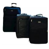LL - Set of 3 Wheeled Luggage Suitcases, Moda and Swiss Gear