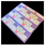 LL - Small Floral Quilt with Purple Velvet Backing