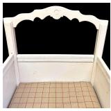 LL - Vintage Wooden Rocking Baby Cradle with Decorative Ends