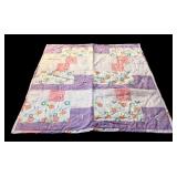LL - Handmade Patchwork Baby Quilt with Floral and Pastel Blocks