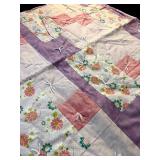 LL - Handmade Patchwork Baby Quilt with Floral and Pastel Blocks