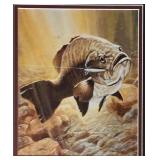 LL - Framed Fish Artwork with Signed Rapala Lure Display