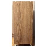 LL - Vintage Oak-Look Audio Cabinet with Glass Door and Casters
