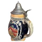 LL - Vintage Wooden Crate, German Beer Stein, Radio, and Metal Bell Lot