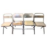 LL - Set of 4 Vintage Durham Metal Folding Chairs
