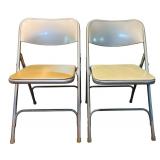 LL - Set of 4 Vintage Durham Metal Folding Chairs