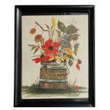 LL - Framed Floral Still Life Artwork with Faux Potted Plants Decor Set