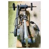 LL - GE Bench Grinder with Dual Wire Wheels on Wood Stand