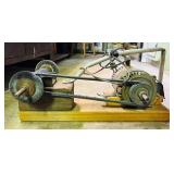LL - GE Bench Grinder with Dual Wire Wheels on Wood Stand
