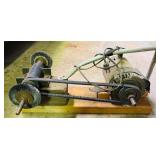 LL - GE Bench Grinder with Dual Wire Wheels on Wood Stand
