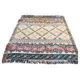 LL - Floral Woven Throw Blanket with Fringe