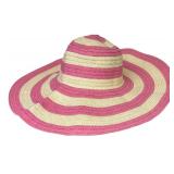 LL - Set of 4 Woven Straw and Crochet Wide Brim Sun Hats