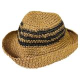 LL - Set of 4 Woven Straw and Crochet Wide Brim Sun Hats