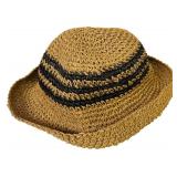 LL - Set of 4 Woven Straw and Crochet Wide Brim Sun Hats