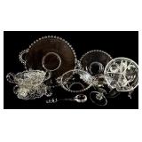 LL - Collection of Vintage Glass Serving Pieces and Bowls including Candlewick Platter