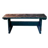 BY - Vintage Wooden Bench and Table Set with Distressed Finish