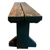 BY - Vintage Wooden Bench and Table Set with Distressed Finish