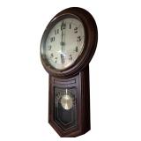 LL - Vintage Elgin Regulator Wall Clock with Pendulum