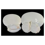 LL - Vintage White Porcelain Serving Platter and Bowls Set
