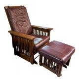 LL - Best Chairs Inc. Litta Leather Glider Chair and Ottoman Set