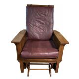LL - Best Chairs Inc. Litta Leather Glider Chair and Ottoman Set