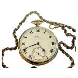 K - Waltham Vintage Pocket Watch with Ornate Fob Chain