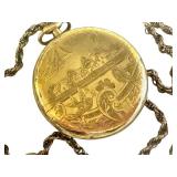 K - Waltham Vintage Pocket Watch with Ornate Fob Chain