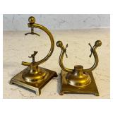 K - Pair of Vintage Brass Pocket Watch Stands Made in USA