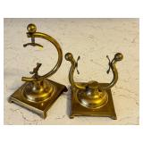 K - Pair of Vintage Brass Pocket Watch Stands Made in USA