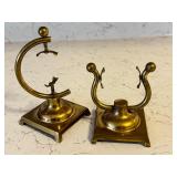K - Pair of Vintage Brass Pocket Watch Stands Made in USA