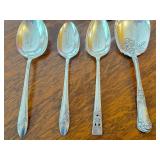 K - Collection of 6 Vintage Silver Plate Serving Spoons and Ladles