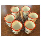 LR - Hearth and Hand with Magnolia 7pc 17oz Enamelware Drink Caddy Set