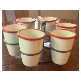 LR - Hearth and Hand with Magnolia 7pc 17oz Enamelware Drink Caddy Set